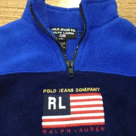 Ralph Lauren Blue Half Zip Jacket 3-6 Mo - Picture 1 of 6